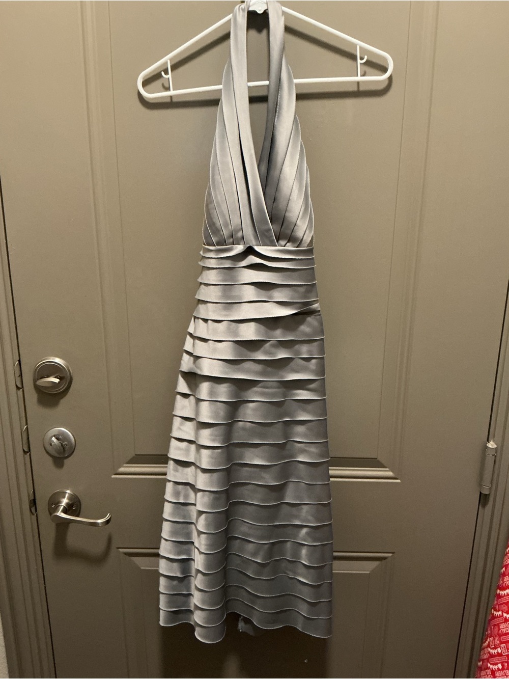 JS Collection Silver Grey Evening Halter Prom Cocktail Halter Dress Size 4